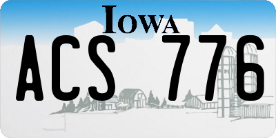 IA license plate ACS776