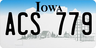 IA license plate ACS779