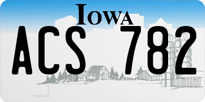 IA license plate ACS782