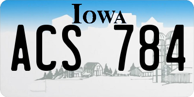 IA license plate ACS784