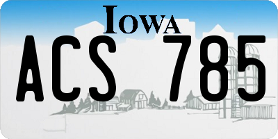 IA license plate ACS785