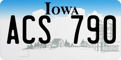 IA license plate ACS790