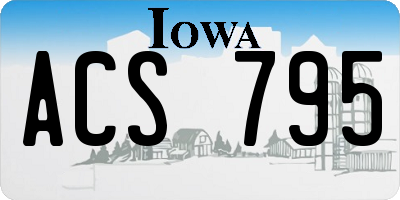 IA license plate ACS795