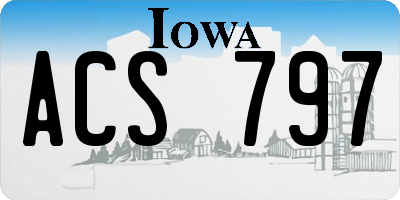 IA license plate ACS797