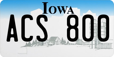 IA license plate ACS800
