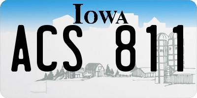 IA license plate ACS811