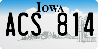 IA license plate ACS814