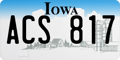 IA license plate ACS817