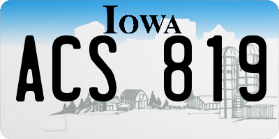 IA license plate ACS819
