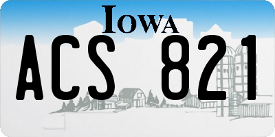 IA license plate ACS821