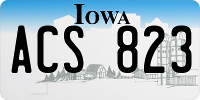 IA license plate ACS823