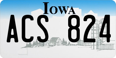 IA license plate ACS824