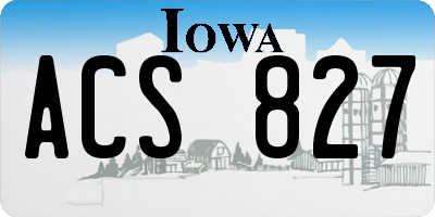 IA license plate ACS827