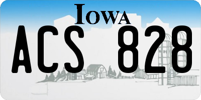 IA license plate ACS828