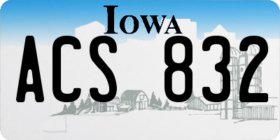 IA license plate ACS832