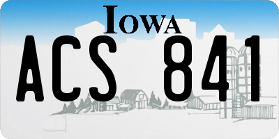 IA license plate ACS841