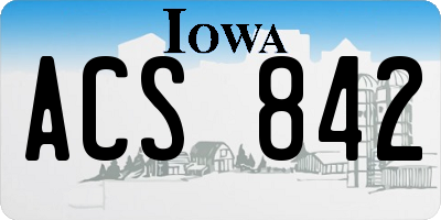 IA license plate ACS842