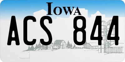 IA license plate ACS844