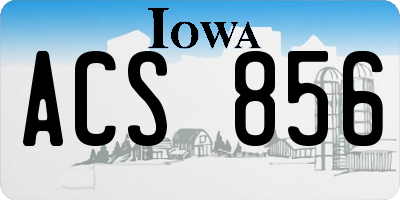IA license plate ACS856