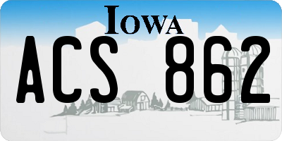 IA license plate ACS862