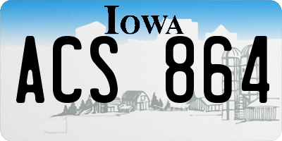 IA license plate ACS864