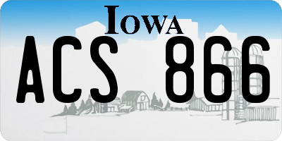 IA license plate ACS866