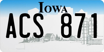 IA license plate ACS871