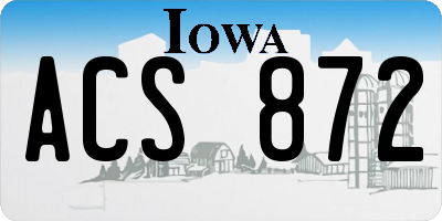 IA license plate ACS872