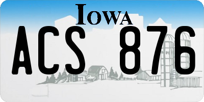 IA license plate ACS876