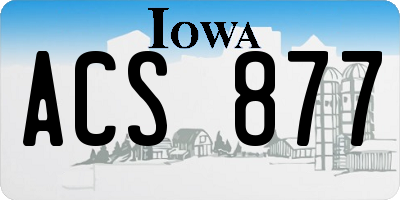IA license plate ACS877