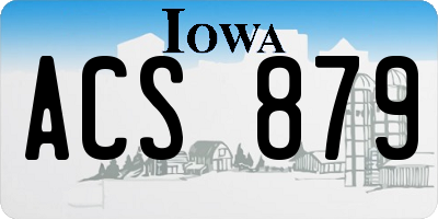 IA license plate ACS879