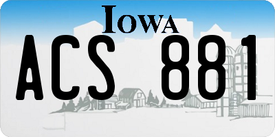 IA license plate ACS881