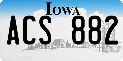 IA license plate ACS882