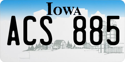 IA license plate ACS885