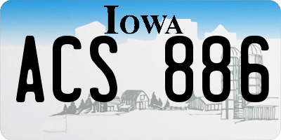 IA license plate ACS886