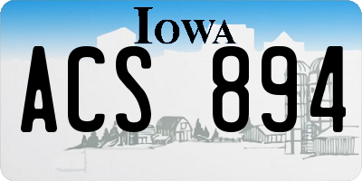 IA license plate ACS894