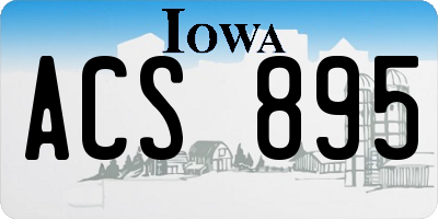 IA license plate ACS895