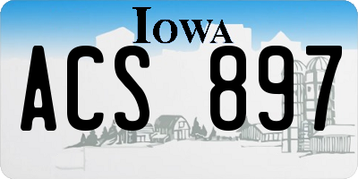 IA license plate ACS897