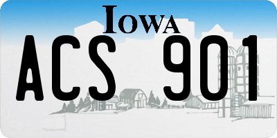 IA license plate ACS901