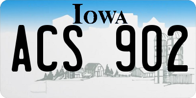 IA license plate ACS902