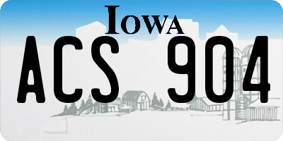 IA license plate ACS904