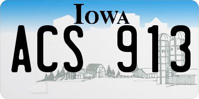 IA license plate ACS913