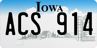 IA license plate ACS914