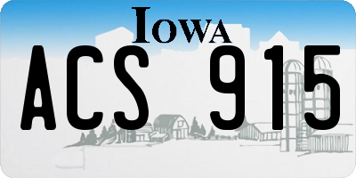IA license plate ACS915