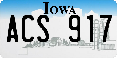 IA license plate ACS917