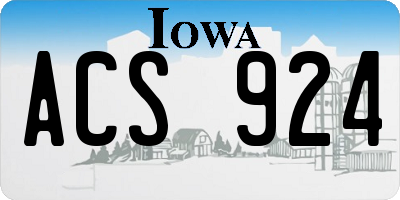 IA license plate ACS924