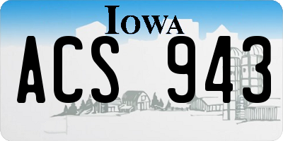 IA license plate ACS943