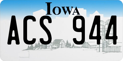 IA license plate ACS944