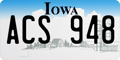IA license plate ACS948