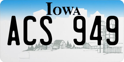 IA license plate ACS949